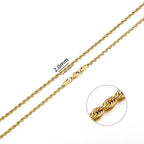 Hot Selling 2/3/4/5/6mm 316L Rope Chain Necklace Stainless Steel Never Fade Waterproof Choker Men Women Gold Color