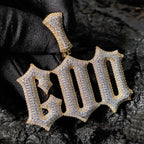 Gold Iced Out Letter Pendant 18K Old English