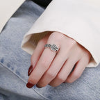 New Vintage Antique Coin Ring with Rotating Compass Design Open Adjustable Ring for Good Fortune Jewelry