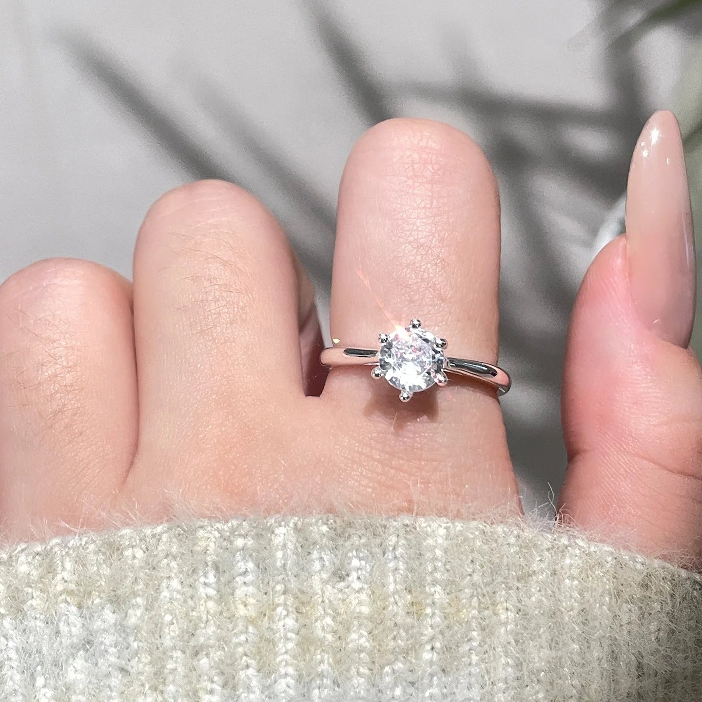 2 Carat White Natural Moissanite Gemstone Bizuteria Real S925 Sterling Silver Color Ring for Women Silver 925 Jewelry Females