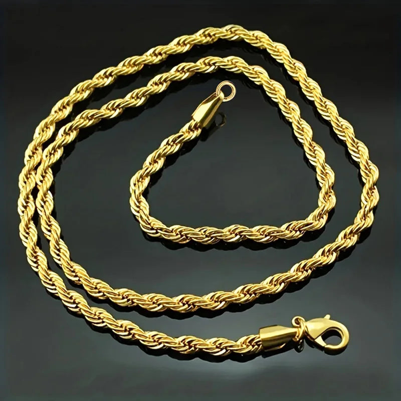 Twisted Rope Chain Necklace — Versatile Sizing