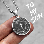 Praying Hands Cross Pendant — Stainless Steel