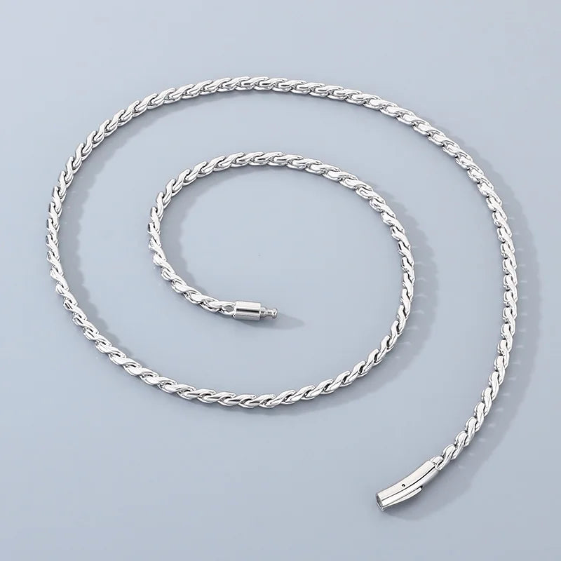 KALEN High Polished Stainless Steel Link Chain Necklace for Men Women Personalized Minimalist Sweater Chain Jewelry Accessories