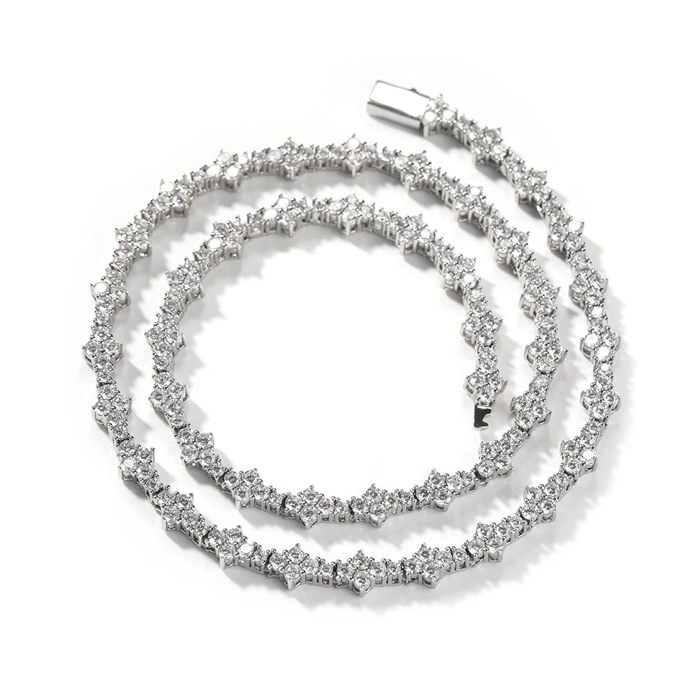 THE BLING KING Honeycomb Tennis Chain Necklace Prong Setting 5A Cubic Zirconia Choker HipHop Fashion Jewelry For Party