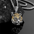 Tiger Head Pendant Necklace — Copper