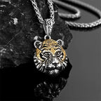 Tiger Head Pendant Necklace — Copper
