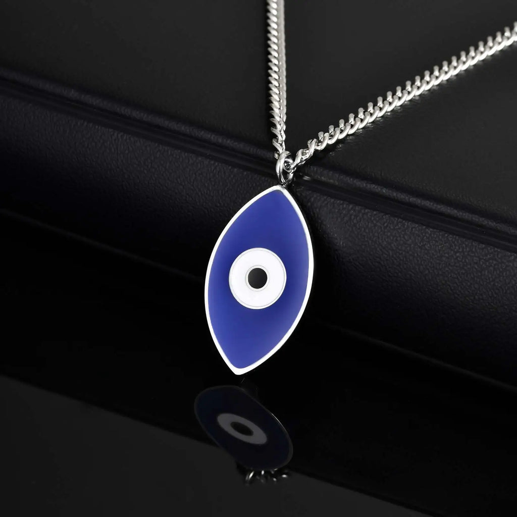 Evil Eye Pendant Necklace — Stainless Steel