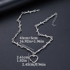 Barbed Wire Iron Heart Choker — Stainless Steel