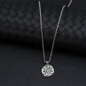 Vintage Chi-Rho Pendant Necklace for Men | Retro Silvery Alpha Omega Symbol Jewelry | Religious Faith Amulet Chain Necklace