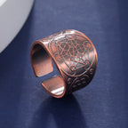 Metatron, Lilith & Archangel Sigil Wide Open Ring — Adjustable