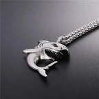 New Hip-Hop Rock Fashion Personality Men's Necklace Domineering Shark Pendant Punk Style Jewelry Accessories