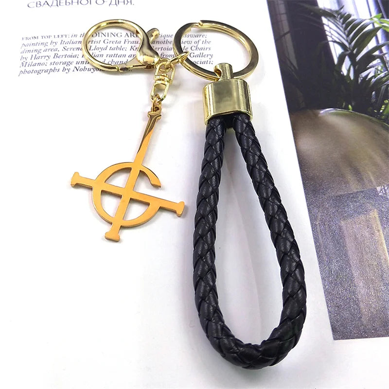 Iced Out Key Steel Pendant Ghost Tassel Crystal