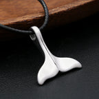 New Fashion Vintage Whale Fish Tail Pendant Necklaces For Men Women 316L Stainless Steel Punk Sea Animal Jewelry Gifts Wholesale