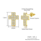 Iced Out Stud Earrings — Gold