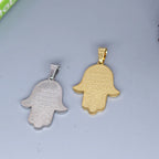 2pcs Hamsa Hand Of Fatima Stainless Steel Pendant Charms for Jewelry Making Jerusalem Jewelry Key Chains Mythology Amulet Gifts