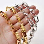 Statement Rectangle Chain Necklace — Stainless Steel