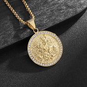 Saint George Slaying Dragon Pendant Necklace — Stainless Steel