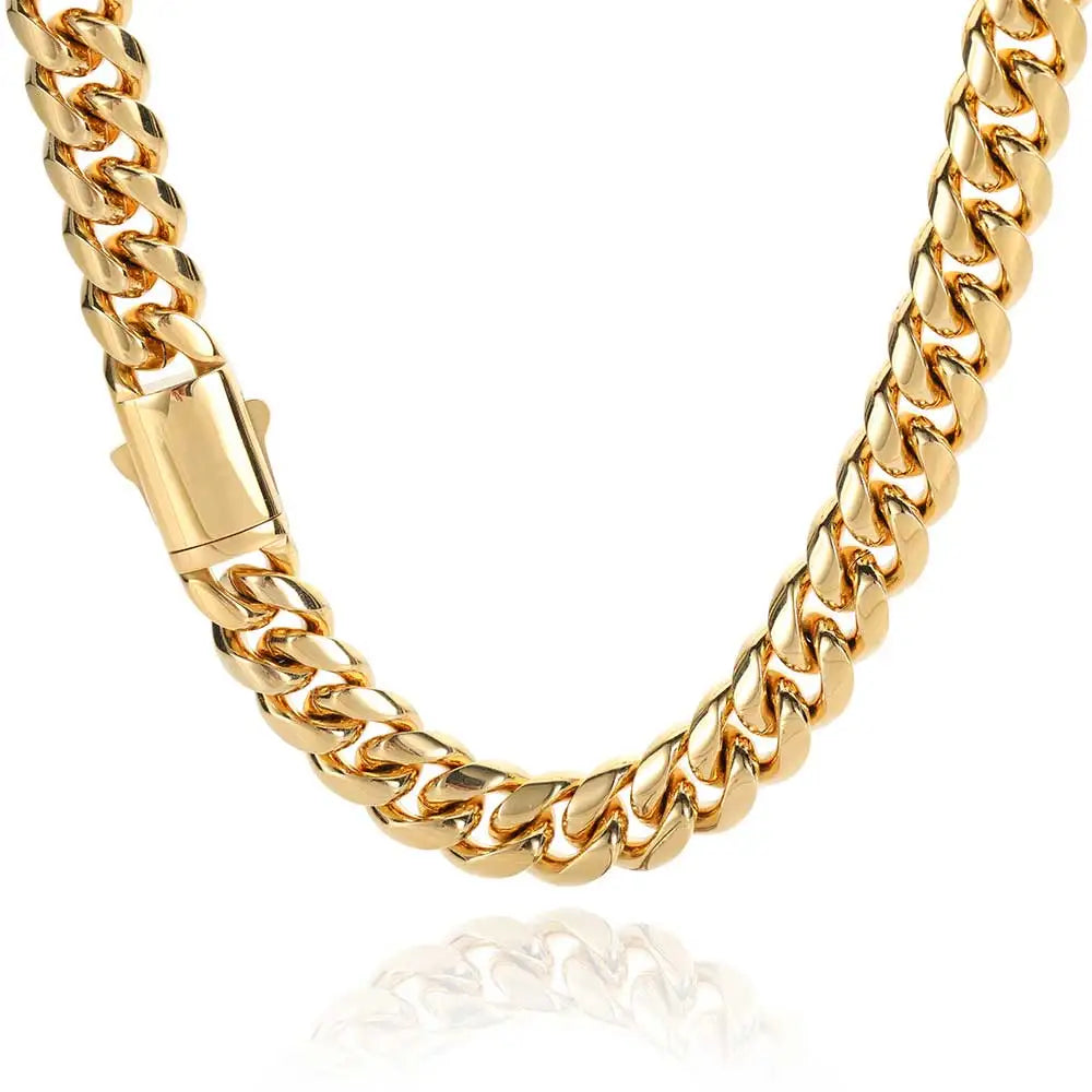 Stainless Steel Cuban Chain Necklace Miami 8/10/12MM