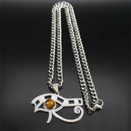 Horus Eye Steel Pendant Tiger Vintage Egyptian