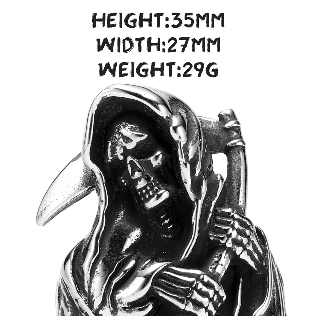 Grim Reaper Skull Ring — Stainless Steel