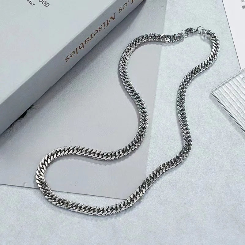 Cuban Link Chain Necklace 7mm — Stainless Steel