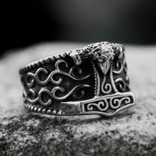 Mjolnir Thor Hammer Ring for Men — Vintage Stainless Steel