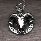 Skull Viking Steel Pendant Vintage Gothic 316L