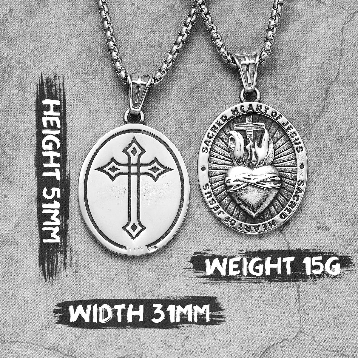 Sacred Heart Stainless Steel Pendant Necklace