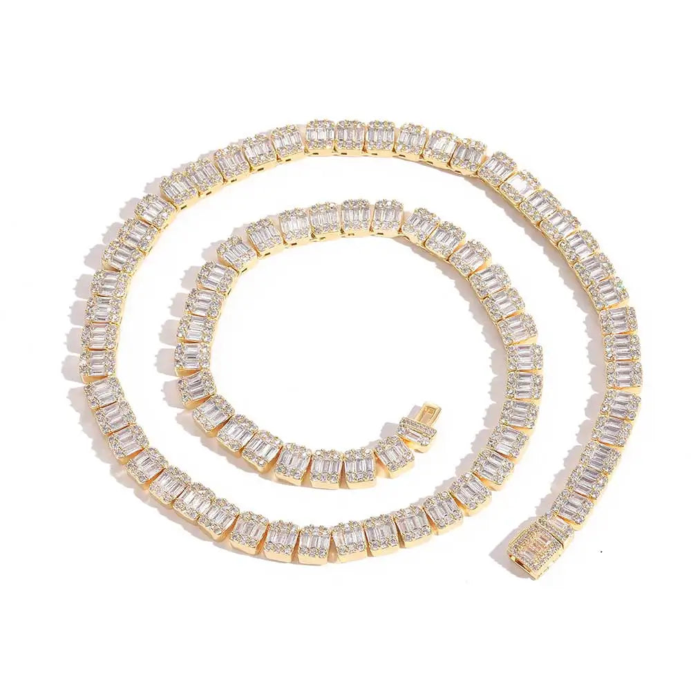 Stainless Steel Tennis Cuban Chain Necklace 8MM