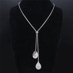 Bee Gold Statement Long Necklace — Stainless Steel