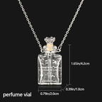 Openable Water Drop Heart Steel Chain Perfume Vial Necklace Wishing Bottle Pendant Essential Oil Diffuser Memorial Jewelry Gifts