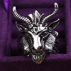 Sigil of Baphomet Open Ring — Stainless Steel