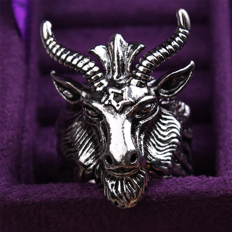 Sigil of Baphomet Open Ring — Stainless Steel