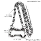 Punk Korean Dogs Bone Pendant Necklace For Women Egirl Stainless Steel Silver Color Cool Accessory Cute Diy Chain Jewelry Goth