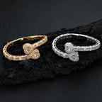 18K Gold Iced Out Heart Bracelet