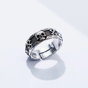Silver Gothic Skull Skeleton Adjustable Open Ring