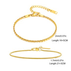 Rope Chain Bracelet Set — Stainless Steel