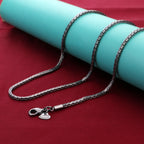 Fashion 2mm Box Chain Necklace For Men Women Punk Silver Long Necklace Male Hip Hop Jewelry Gift