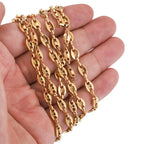Fashion Stainless Steel Coffee Beans Link Chain Necklace Fashion Silver Color Goth Hip Hop Long Necklaces for Man Women Jewelry