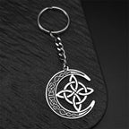 Celtic Steel Ring Crescent Irish Knot Key Witch