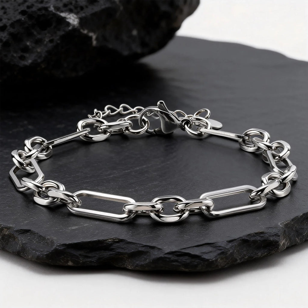 Silver Link Chain Bracelet — Stainless Steel