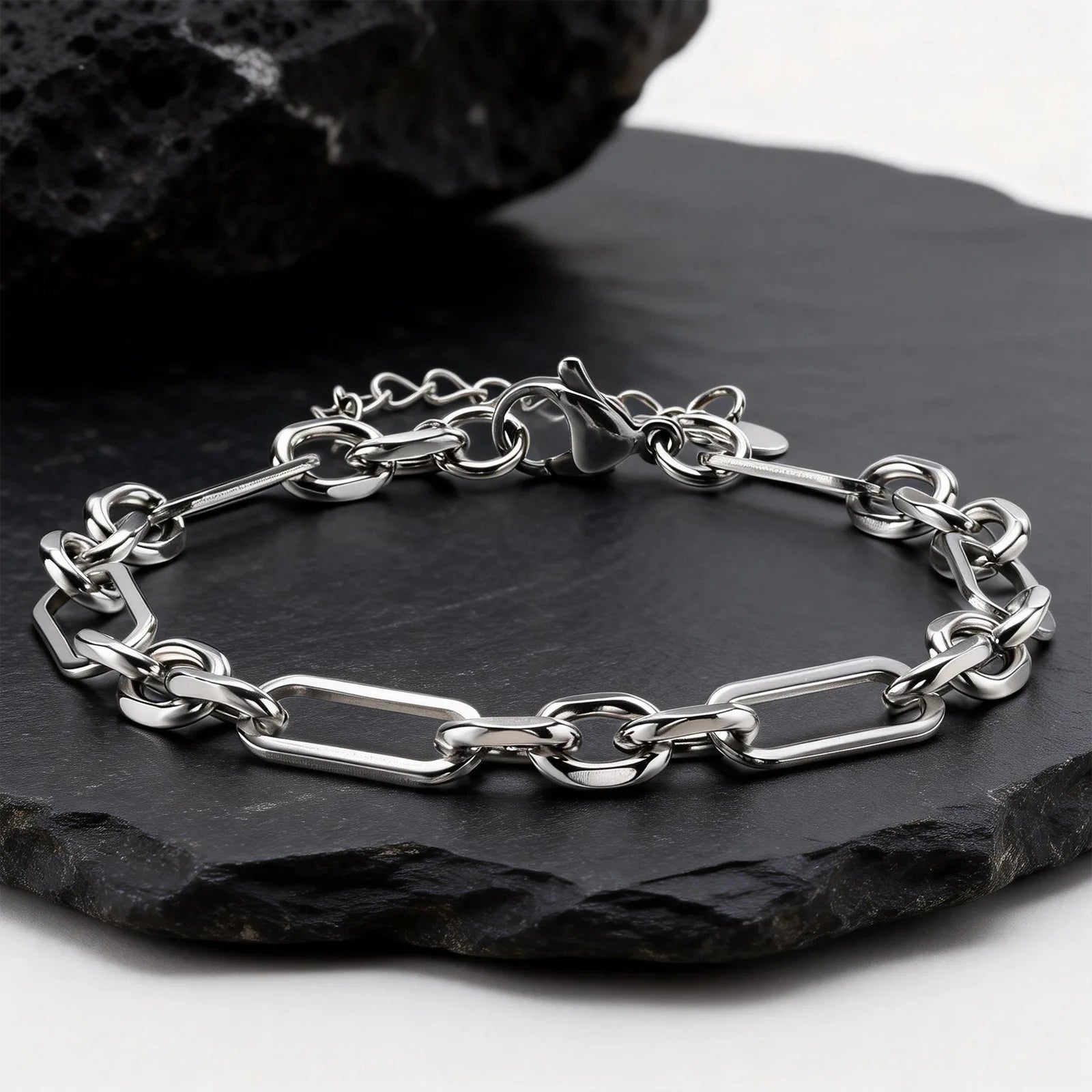 Silver Link Chain Bracelet — Stainless Steel