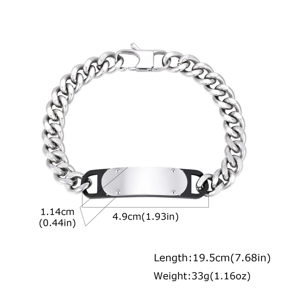 Casual Men's Thick Chain Bracelet,Never Fade Stainless Steel Wristband,New Punk Jewelry Gift