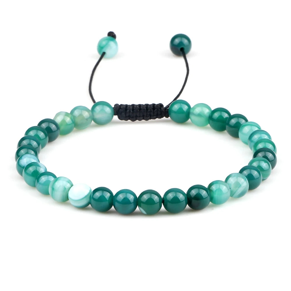 Natural Tiger Eye Stone Braided Beaded Bracelet, Adjustable