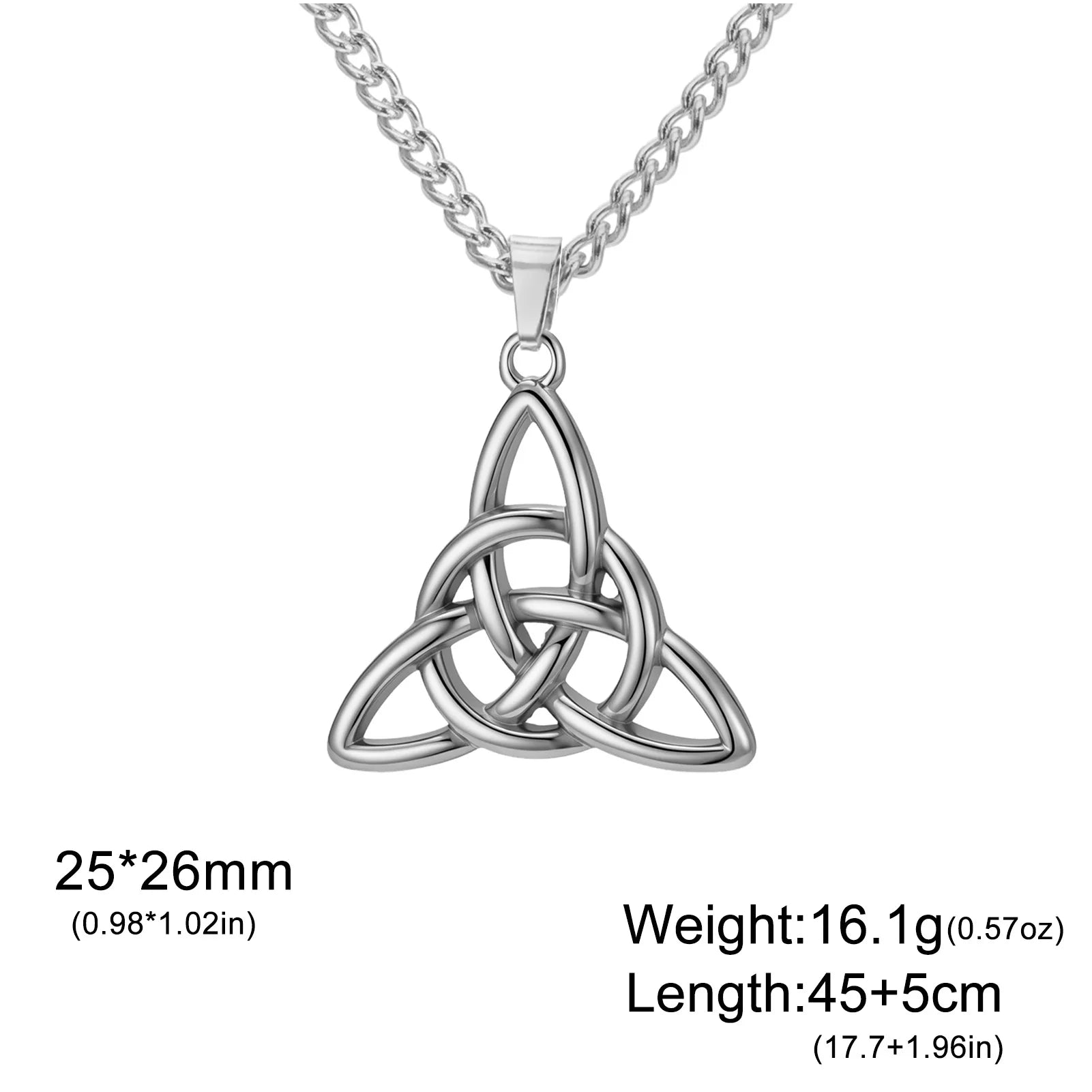 Celtic Trinity Knot Choker Necklace — Steel