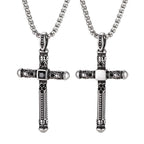 Gothic Skull Cross Necklace for Men, Stainless Steel Black Zircon Collar Necklace, Vintage Creative Hip Hop Jewelry