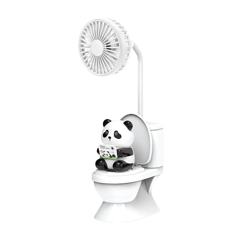 Creative Toilet Tabletop Fan HighStrong Wind Rechargeable Desktop Fan With Pen Holder Desk Fan for Kids Adults Home