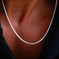1.2mm Silver Color Stainless Steel Box Chain Necklace Hip Hop Men Necklace Fashion Titanium Steel Jewelry Trendy Gift