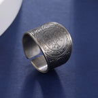 Metatron, Lilith & Archangel Sigil Wide Open Ring — Adjustable