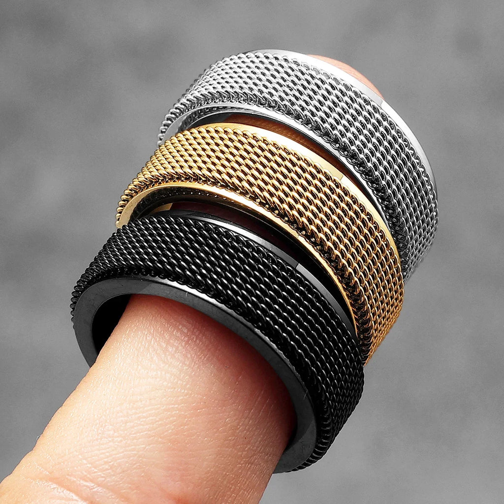 Braided Fidget Spinner Ring — Stainless Steel